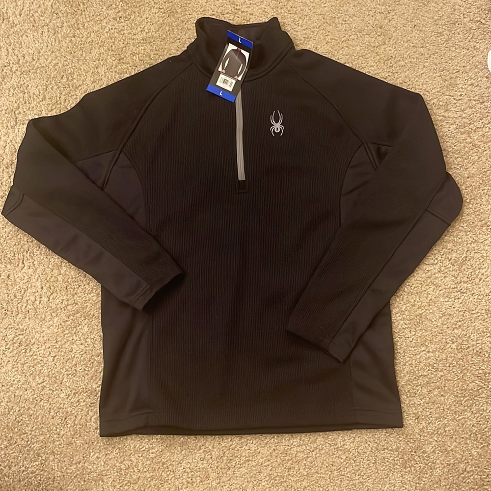 Black 3/4 zip thermal- spider brand will keep you warm all winter all!